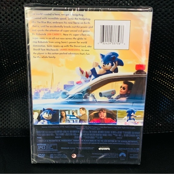 Sonic The Hedgehog DVD 📀 Movie - BRAND NEW SEALED - Picture 2 of 3